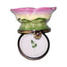 Treasured French collectible: Medium Pink Flower with Bee Limoges box, painted by hand