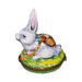 Fine art lovers will admire this White Rabbit with Backpack Limoges box