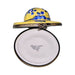 Treasured French collectible: Yellow Bonnet Hat Blue Limoges box, painted by hand