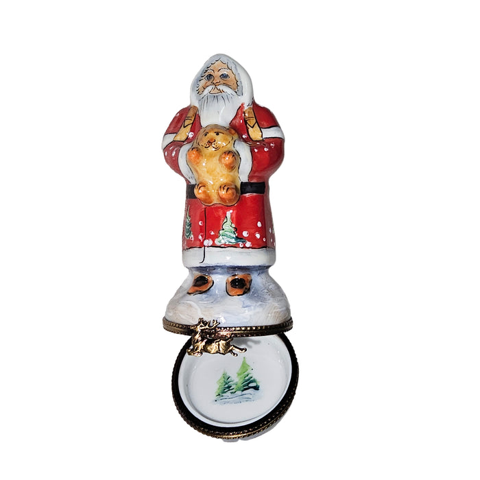 Santa Charm for Holiday Collectors Porcelain Limoges santa claus French Trinket Box