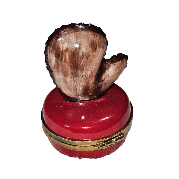 Baseball Glove Limoges Box for Sports Lovers Porcelain Limoges sports French Trinket Box