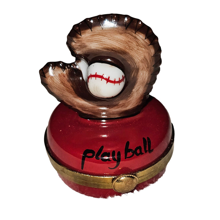 Baseball Glove Limoges Box for Sports Lovers Porcelain Limoges sports French Trinket Box