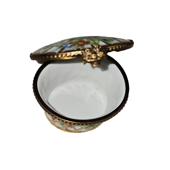 Floral Elegance for Collectors Porcelain Limoges Round French Trinket Box