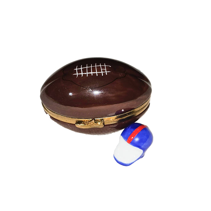 Football Helmet Keepsake for Sports Fans Porcelain Limoges sports French Trinket Box