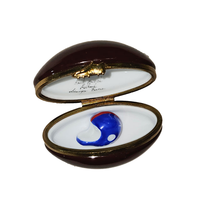 Football Helmet Keepsake for Sports Fans Porcelain Limoges sports French Trinket Box