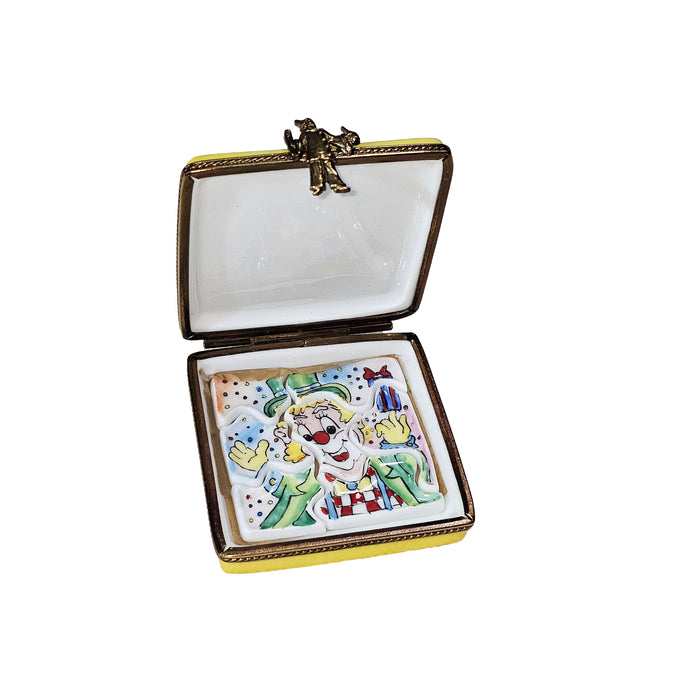 Whimsical Clown Box for Collectors Porcelain Limoges carnival games French Trinket Box