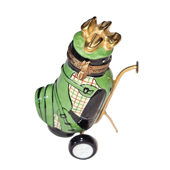 Elegant Golf Bag Box for Collectors Porcelain Limoges golf French Trinket Box