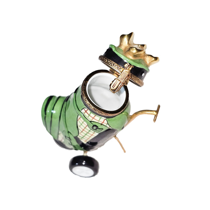 Elegant Golf Bag Box for Collectors Porcelain Limoges golf French Trinket Box