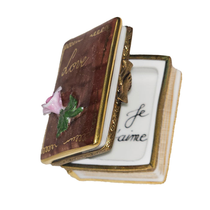 Love Story Rose Box for Romance Porcelain Limoges book love valentine French Trinket Box