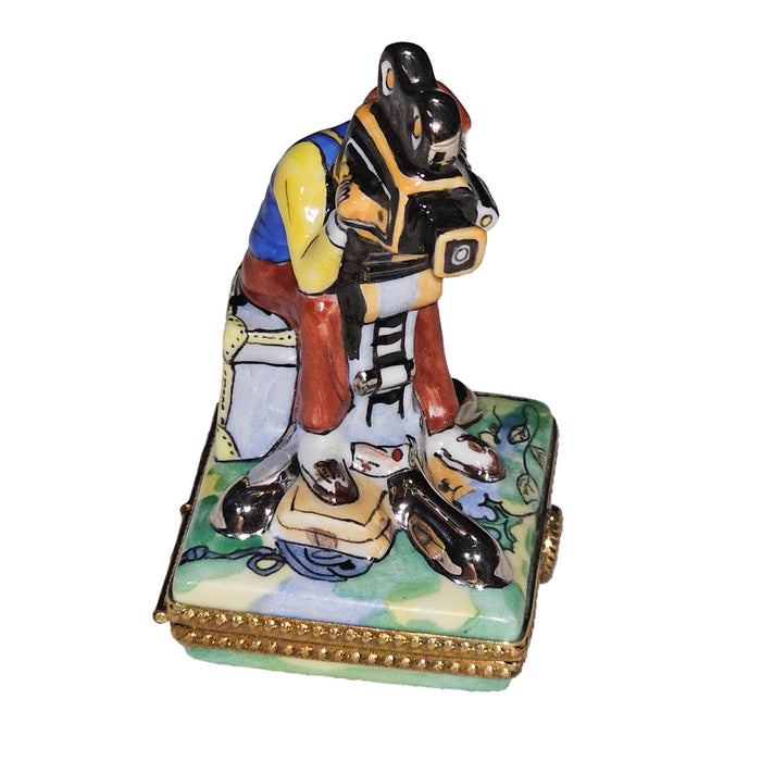 Cinematic Cameraman Box for Film Lovers Porcelain Limoges art film French Trinket Box