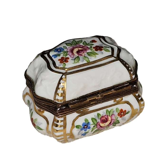 Floral Elegance Limoges Box Porcelain Limoges Shaped French Trinket Box