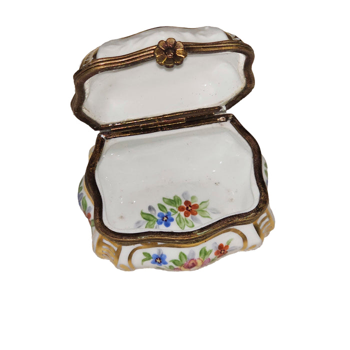 Floral Elegance Limoges Box Porcelain Limoges Shaped French Trinket Box