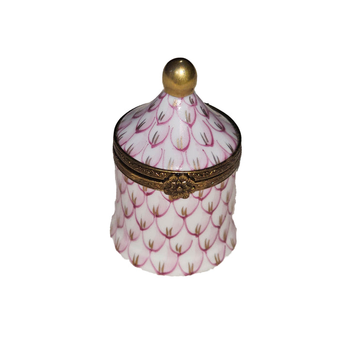 Delicate Pink Tent Box for Collectors Porcelain Limoges Shaped French Trinket Box