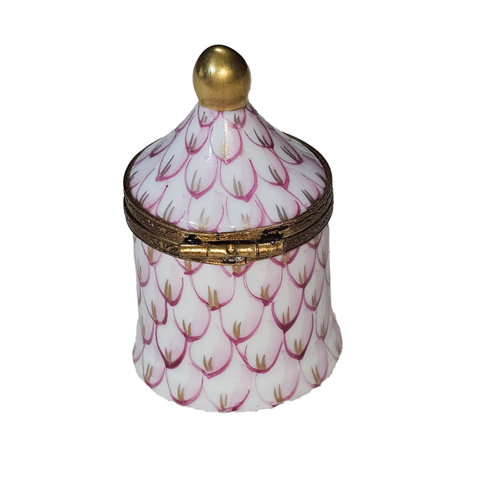 Delicate Pink Tent Box for Collectors Porcelain Limoges Shaped French Trinket Box