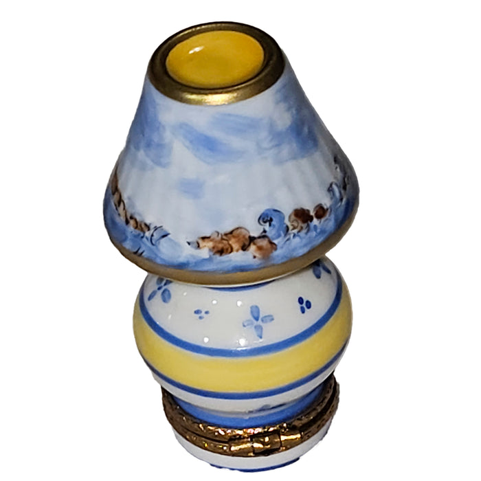 Light Blue Sailboat Lamp for Coastal Decor Porcelain Limoges home furniture French Trinket Box