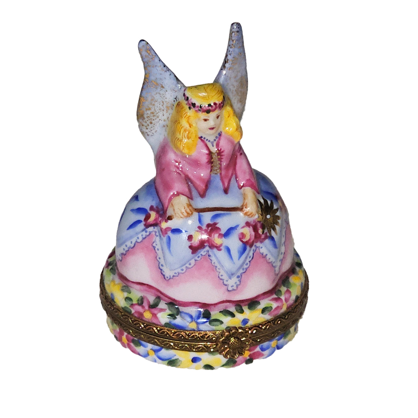 Millennium 2000 Pink Blue Angel Keepsake for Collectors Authentic Limoges Box