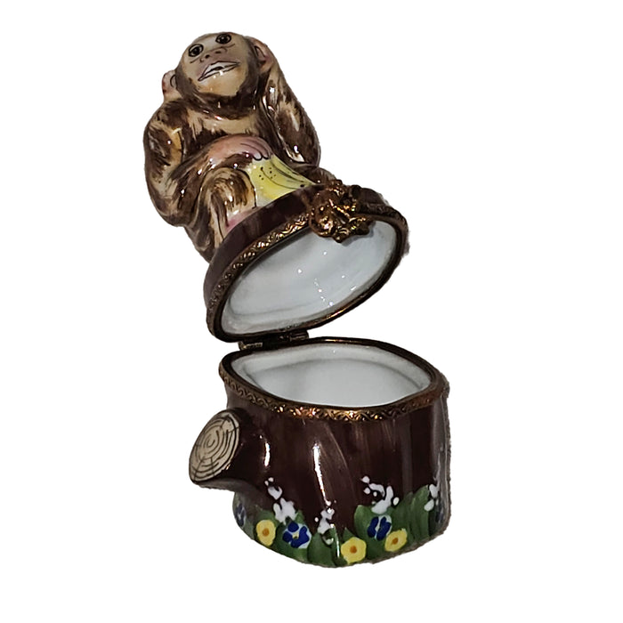 Charming Monkey Collectible Box Porcelain Limoges wild animal French Trinket Box