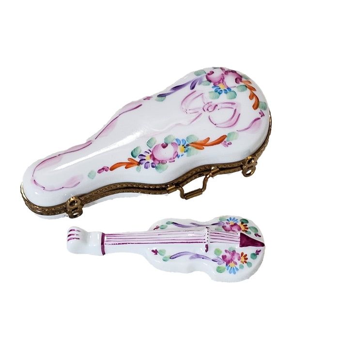 Charming Violin Keepsake for Music Lovers Porcelain Limoges Music French Trinket Box