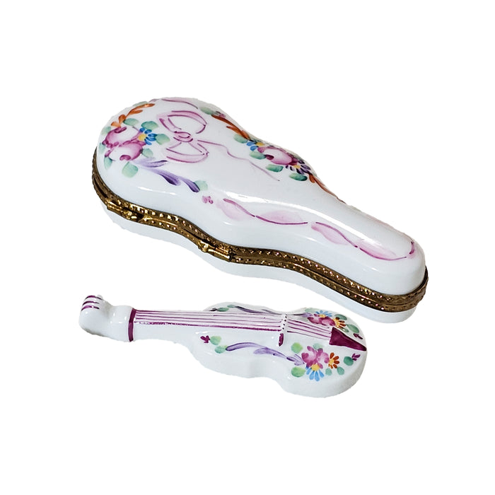 Charming Violin Keepsake for Music Lovers Porcelain Limoges Music French Trinket Box