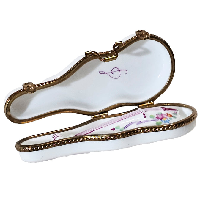 Charming Violin Keepsake for Music Lovers Porcelain Limoges Music French Trinket Box