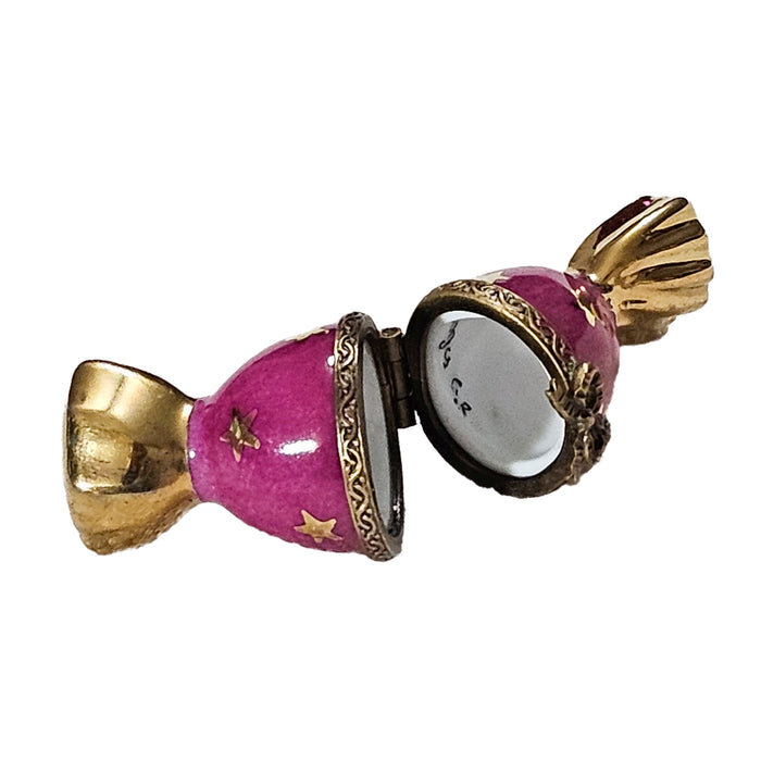 Pink Candy Charm for Collectors Porcelain Limoges Dessert Carnival French Trinket Box