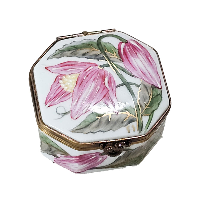 Pink Floral Elegance for Collectors Porcelain Limoges Shaped French Trinket Box