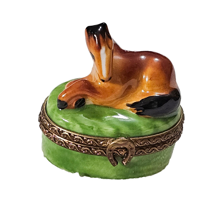 Miniature Horse Box for Collectors Porcelain Limoges horse French Trinket Box