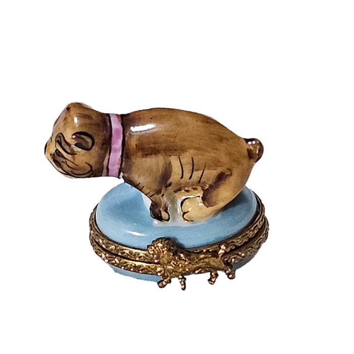 Crouching French Bulldog Gift for Dog Lovers Porcelain Limoges dog French Trinket Box