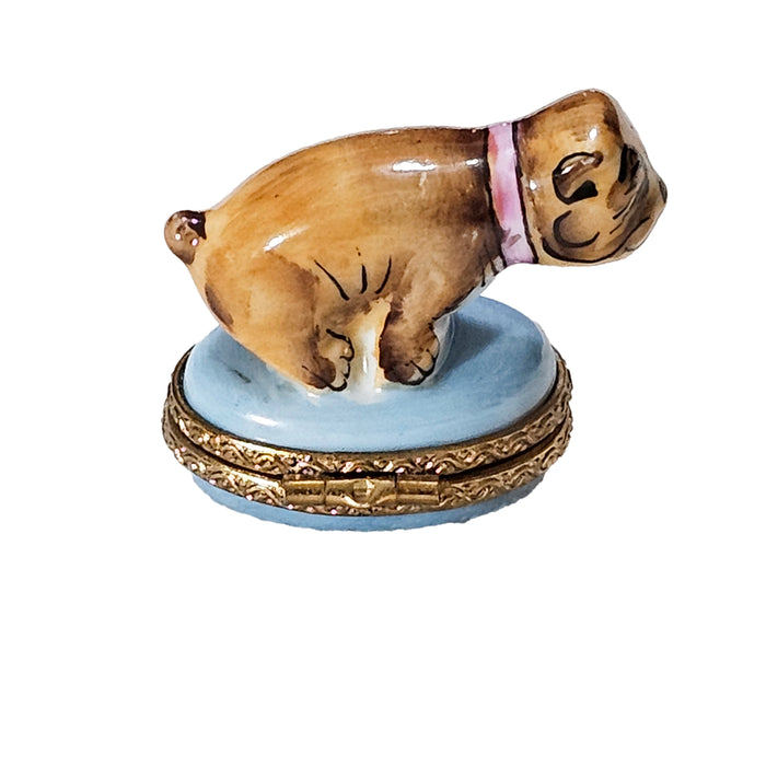 Crouching French Bulldog Gift for Dog Lovers Porcelain Limoges dog French Trinket Box