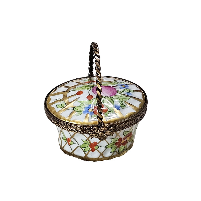 Charming Floral Basket for Elegant Décor Porcelain Limoges Basket French Trinket Box