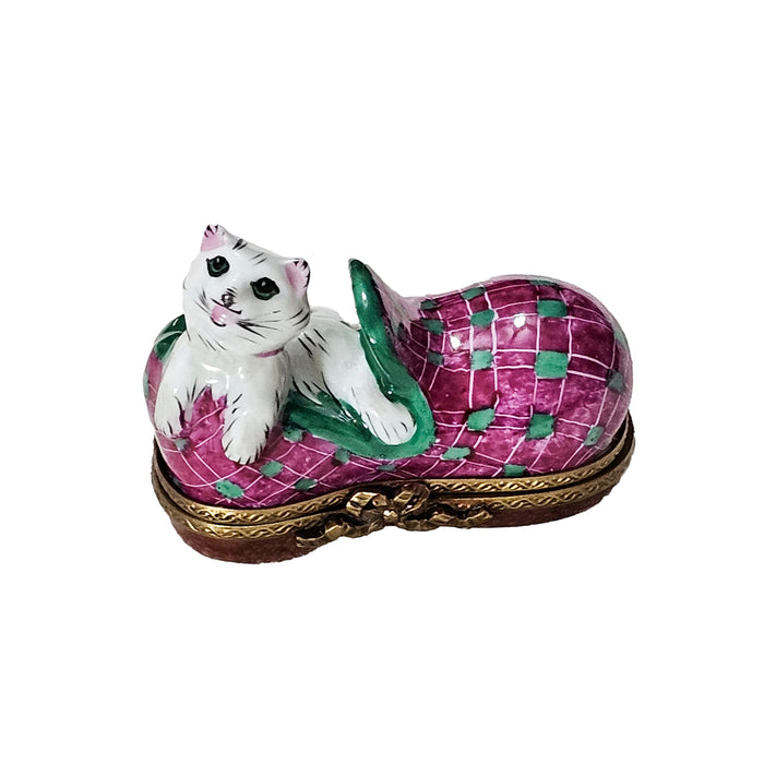 Charming Cat Limoges Box for Cat Lovers Porcelain Limoges cat French Trinket Box