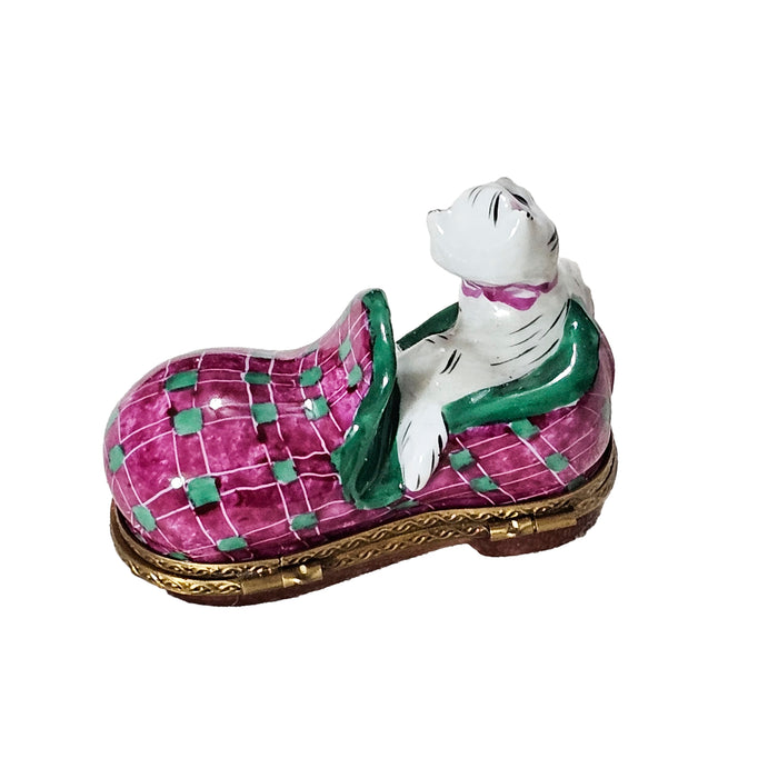 Charming Cat Limoges Box for Cat Lovers Porcelain Limoges cat French Trinket Box