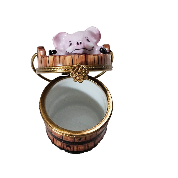 Charming Piglet Keepsake for Animal Lovers Porcelain Limoges pig French Trinket Box