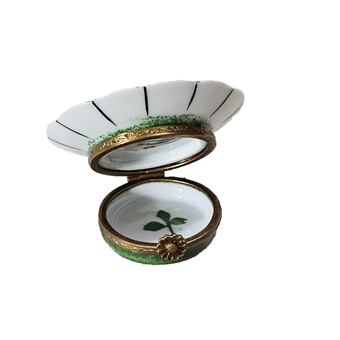 White Sunflower Limoges Box for Nature Lovers Porcelain Limoges Flower French Trinket Box