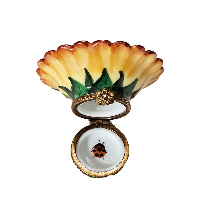 Sunflower Elegance for Nature Lovers Porcelain Limoges Flower French Trinket Box