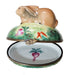 Charming Rabbit Box for Collectors Porcelain Limoges rabbit mice French Trinket Box