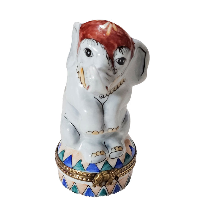 Circus Elephant Limoges Box for Collectors Porcelain Limoges wild animals carnival French Trinket Box