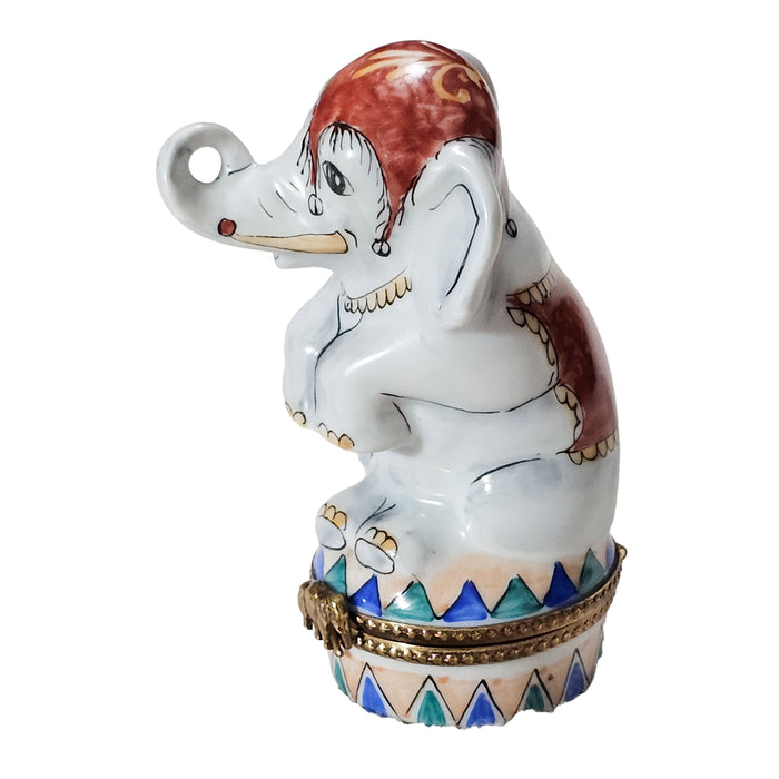 Circus Elephant Limoges Box for Collectors Porcelain Limoges wild animals carnival French Trinket Box