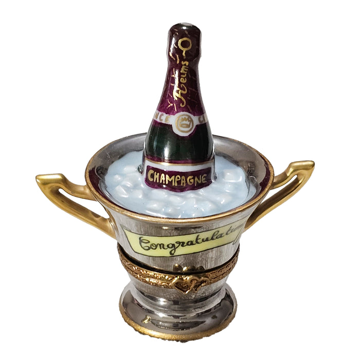 Champagne Celebration Box for Milestone Gifts Porcelain Limoges wine spirits French Trinket Box