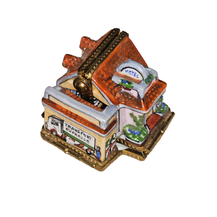 Rare Hinged Garage Box for Collectors Porcelain Limoges house home professional French Trinket Box