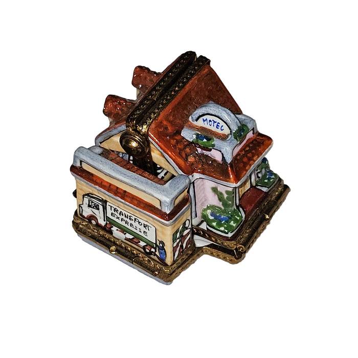 Rare Hinged Garage Box for Collectors Porcelain Limoges house home professional French Trinket Box