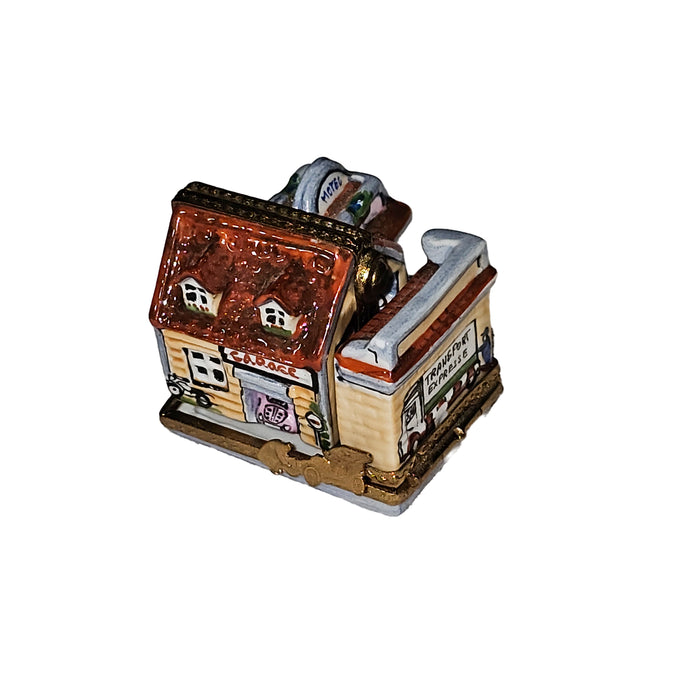 Rare Hinged Garage Box for Collectors Porcelain Limoges house home professional French Trinket Box