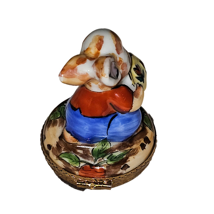 Charming Rabbit Gift for Collectors Porcelain Limoges rabbit mice French Trinket Box