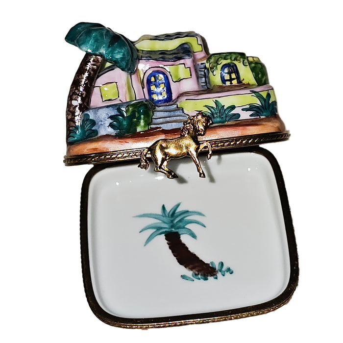 Beach Villa Charm for Home Decor Porcelain Limoges home beach travel French Trinket Box
