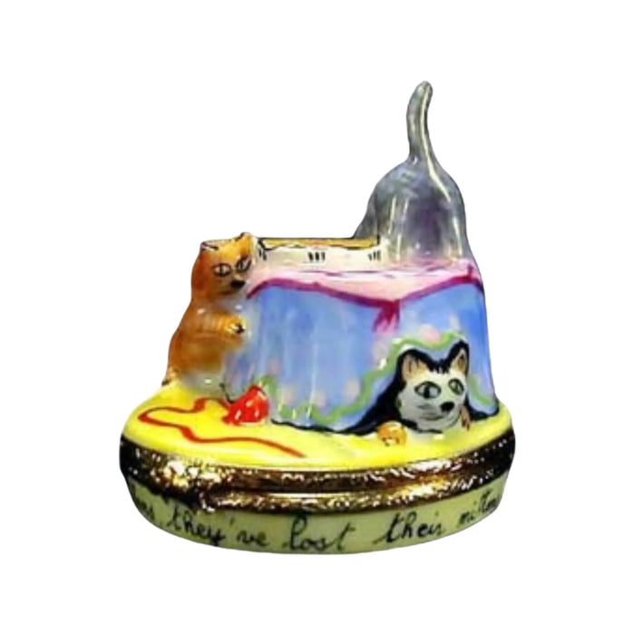 Three Little Kittens Limoges Box for Cat Lovers Porcelain Limoges Kitten Fairy Fairy Tale French Trinket Box