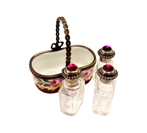 3 Perfumes in Basket Maroon - Rare-Perfume-CH4F118