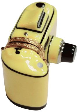 Vintage Yellow Camera Limoges Box for Collectors Porcelain Limoges beach travel French Trinket Box