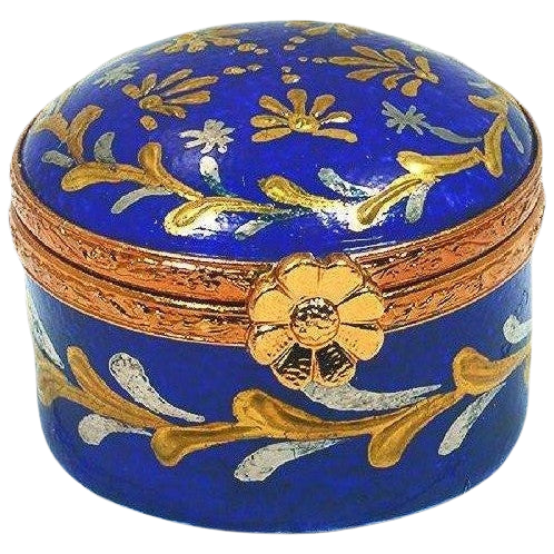 Mini Round Porcelain Limoges Trinket Box - Limoges Box Boutique