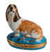 Basset Hound with first-aid kit, hand-painted Limoges porcelain box by Artoria