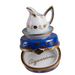 Aquarius zodiac water bearer hand-painted Limoges porcelain box by Artoria, open view